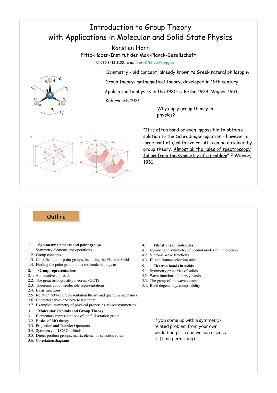 غلاف كتاب Introduction to Group Theory with Applications in Molecular and Solid State Physics