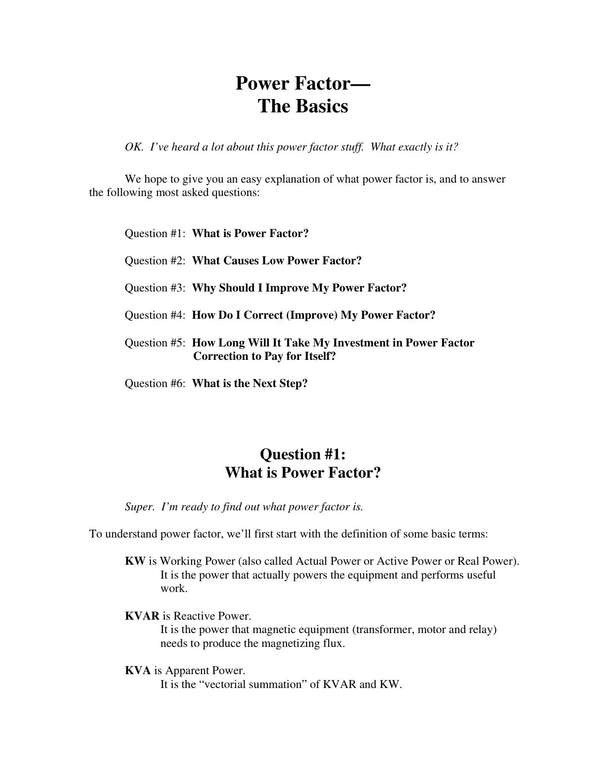 غلاف كتاب Power Factor - The Basics