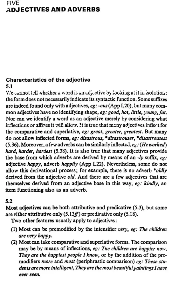 غلاف كتاب Adjectives and Adverbs