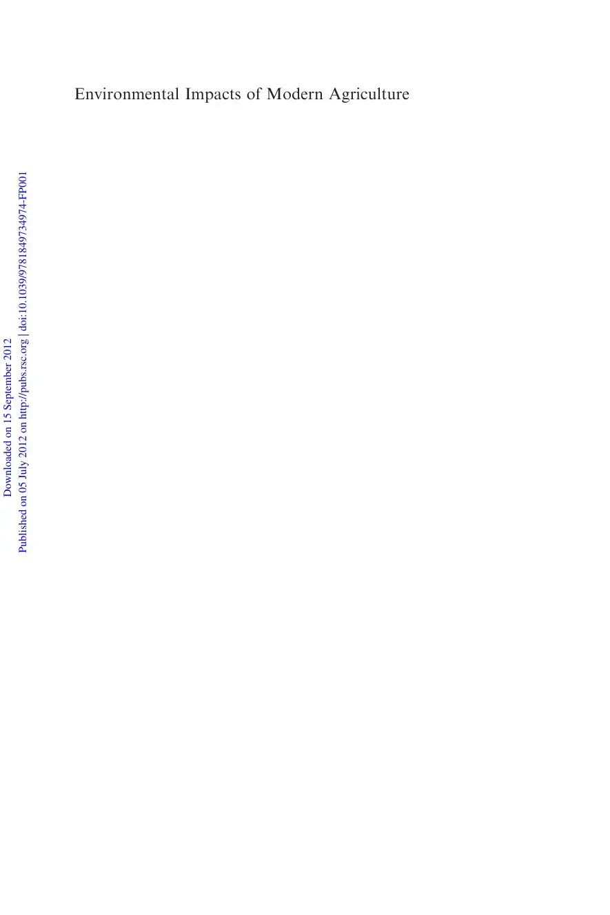 غلاف كتاب Environmental Impacts of Modern Agriculture