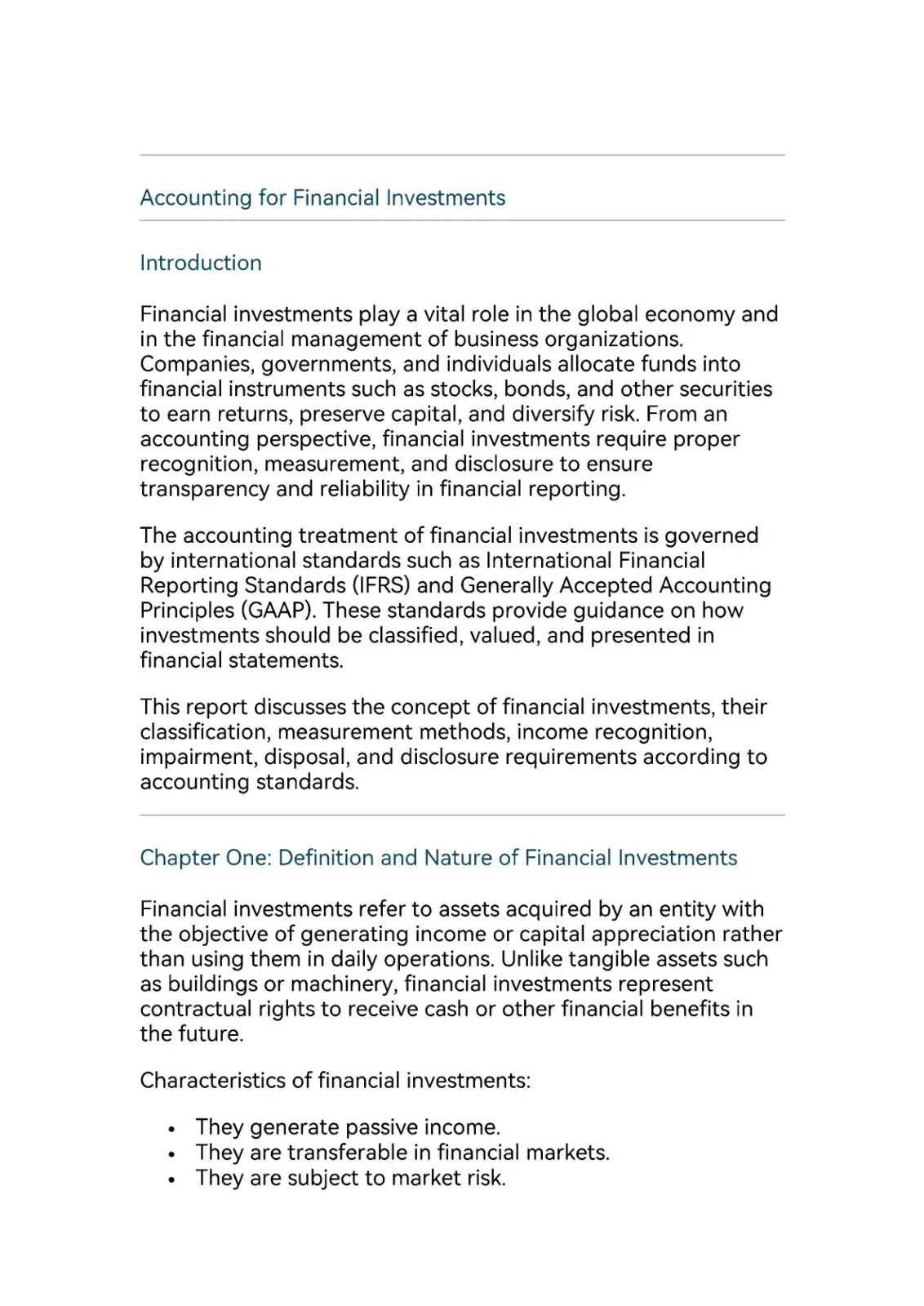 غلاف كتاب Accounting for Financial Investments