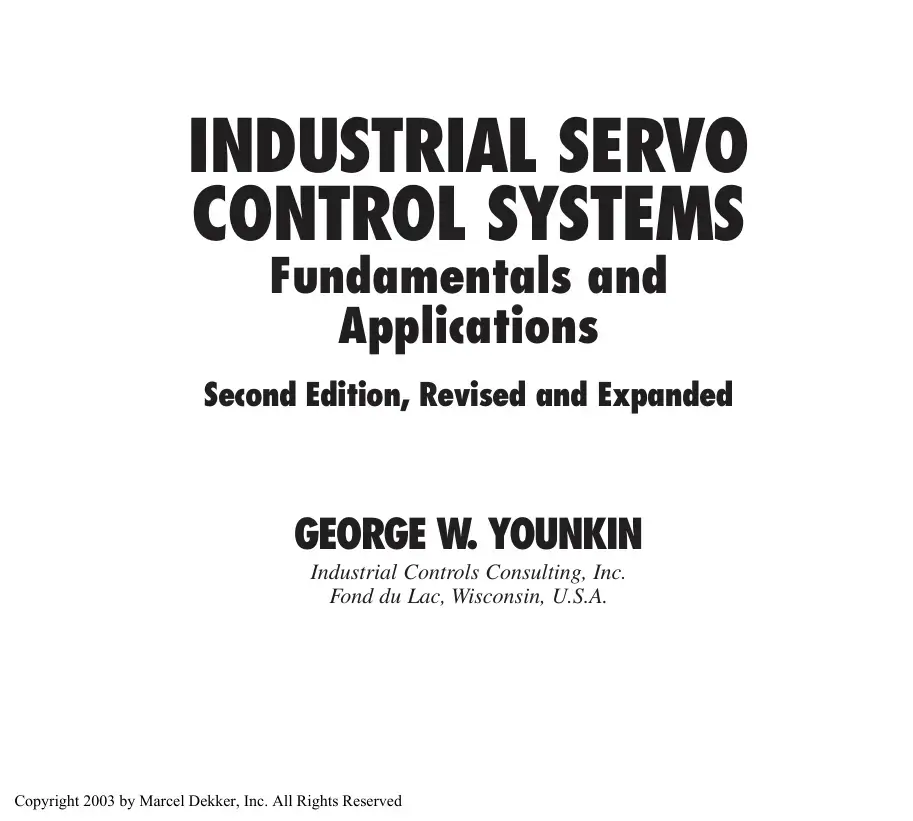 غلاف كتاب INDUSTRIAL SERVO CONTROL SYSTEMS