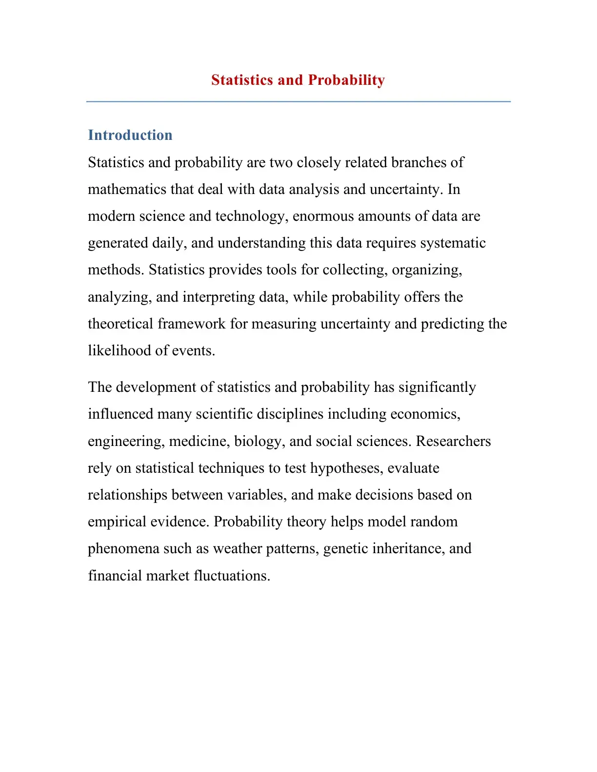 غلاف كتاب Statistics and Probability