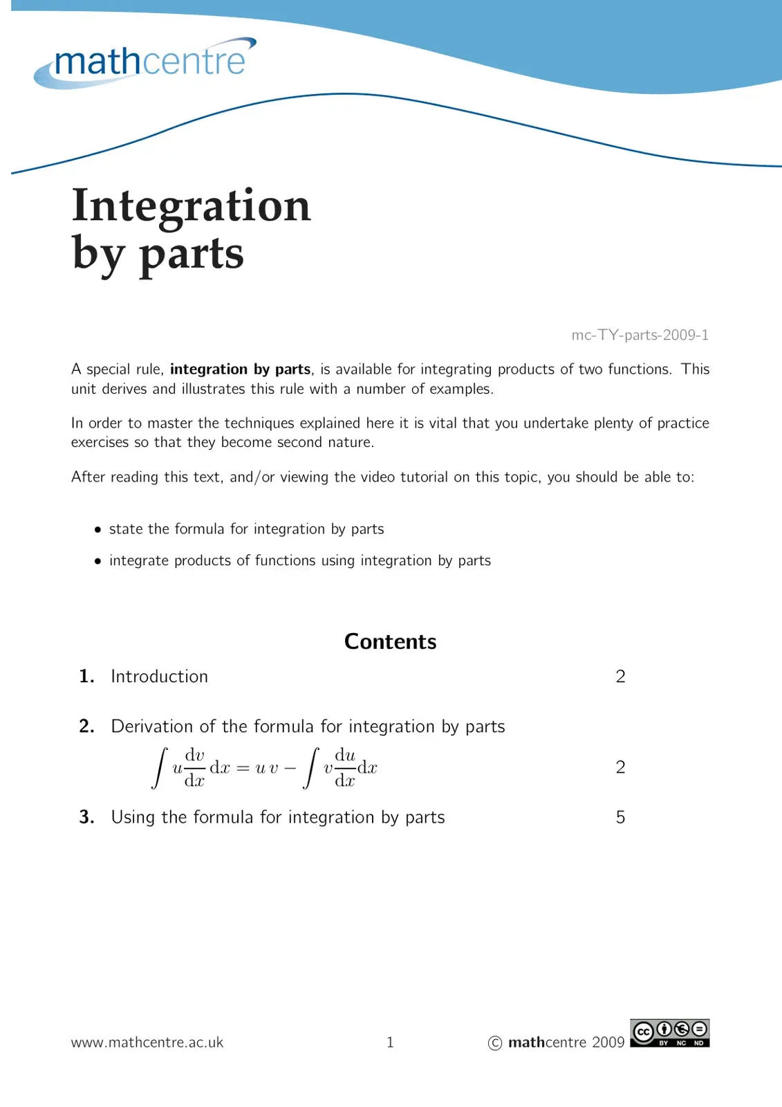 غلاف كتاب Integration by parts