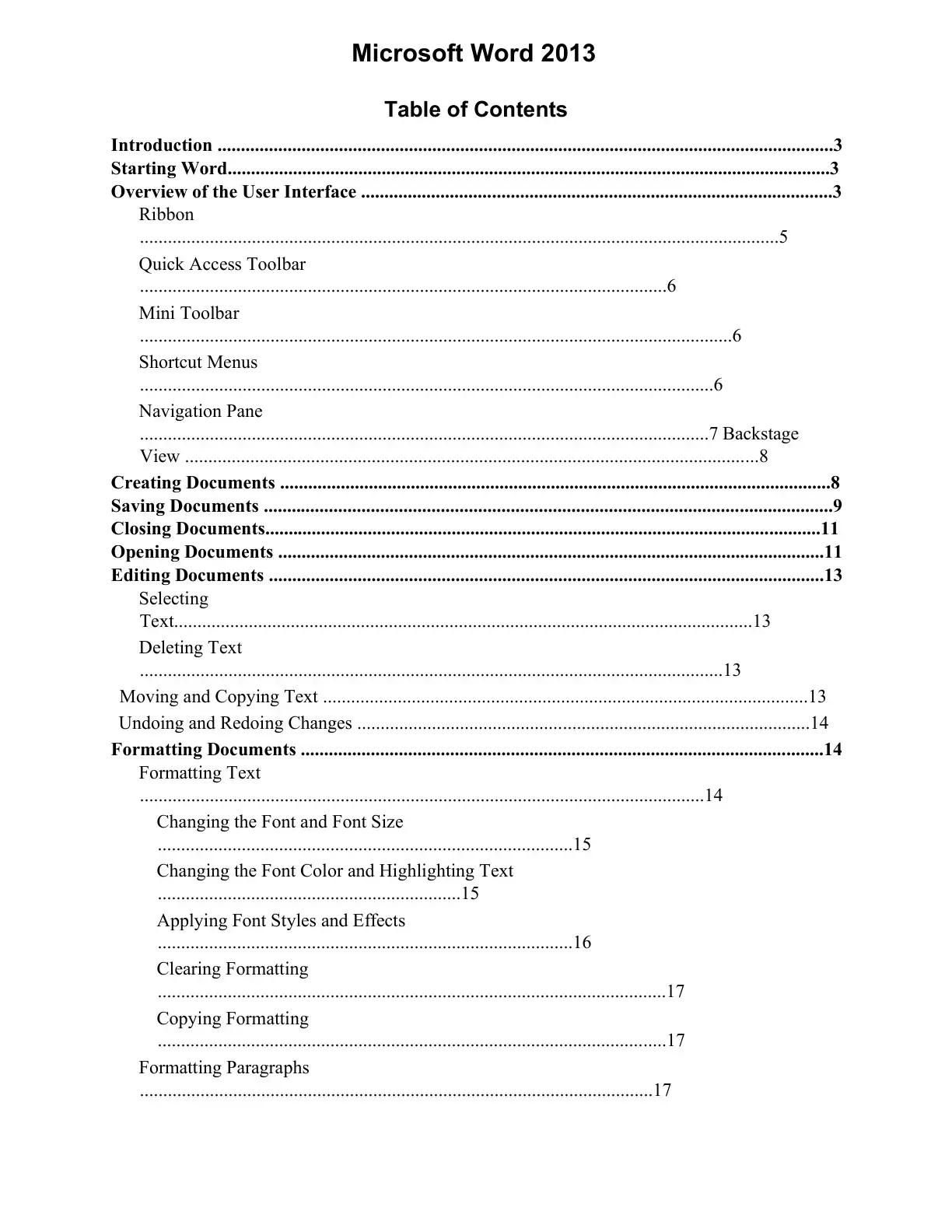 غلاف كتاب Microsoft Word 2013