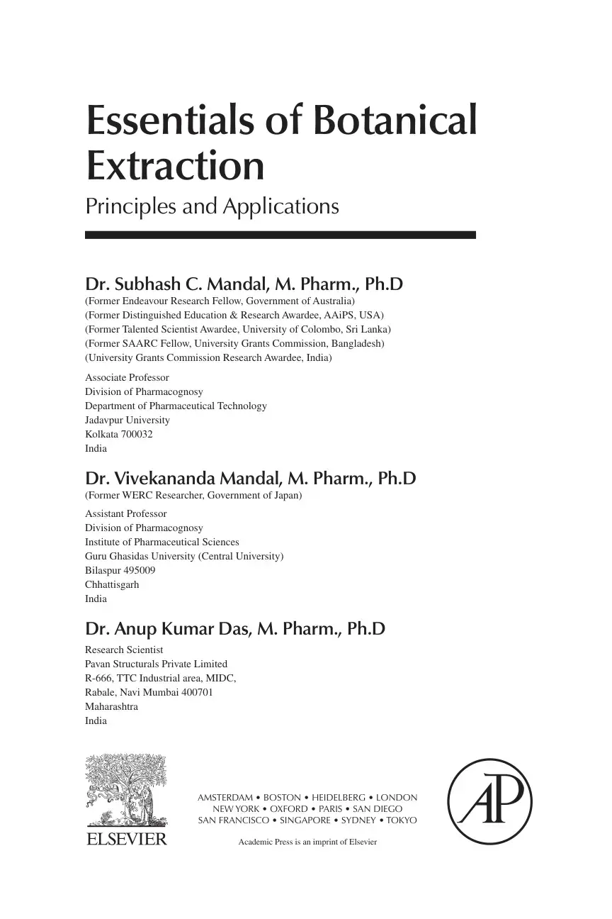 غلاف كتاب Essentials of Botanical Extraction
