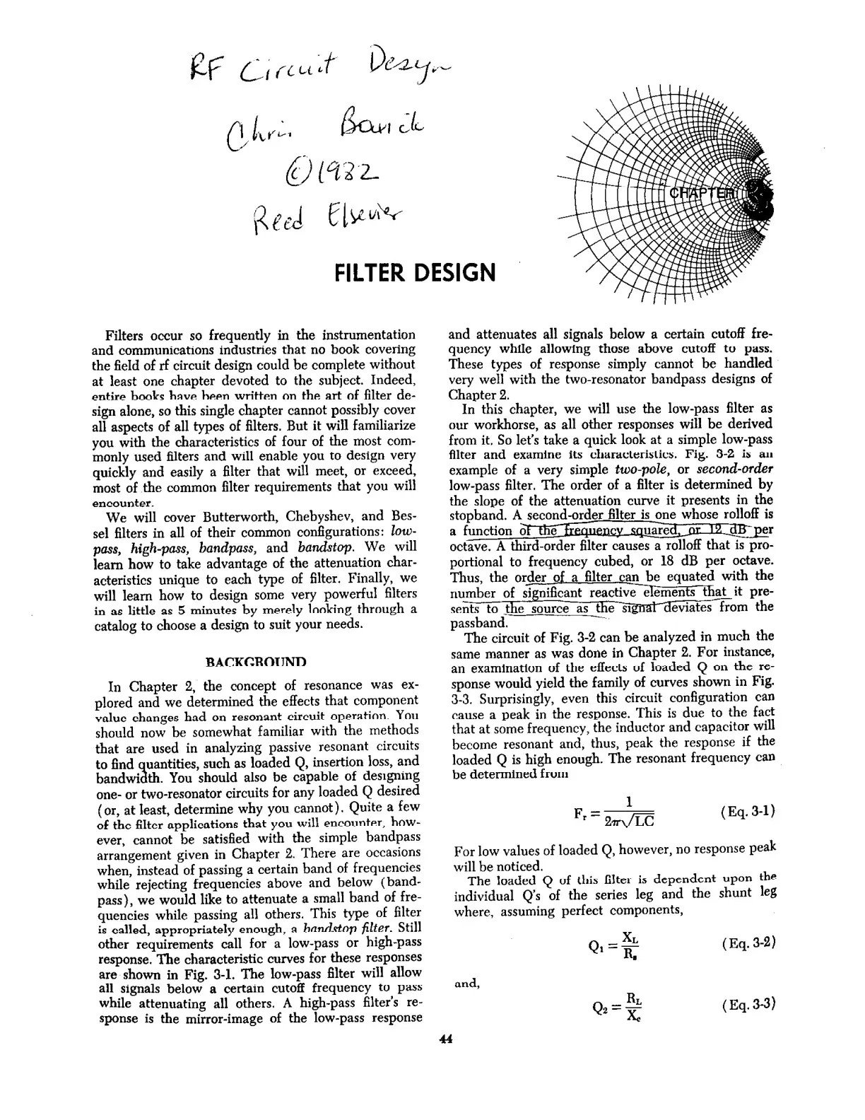 غلاف كتاب RF Circuit Design - Filter Design