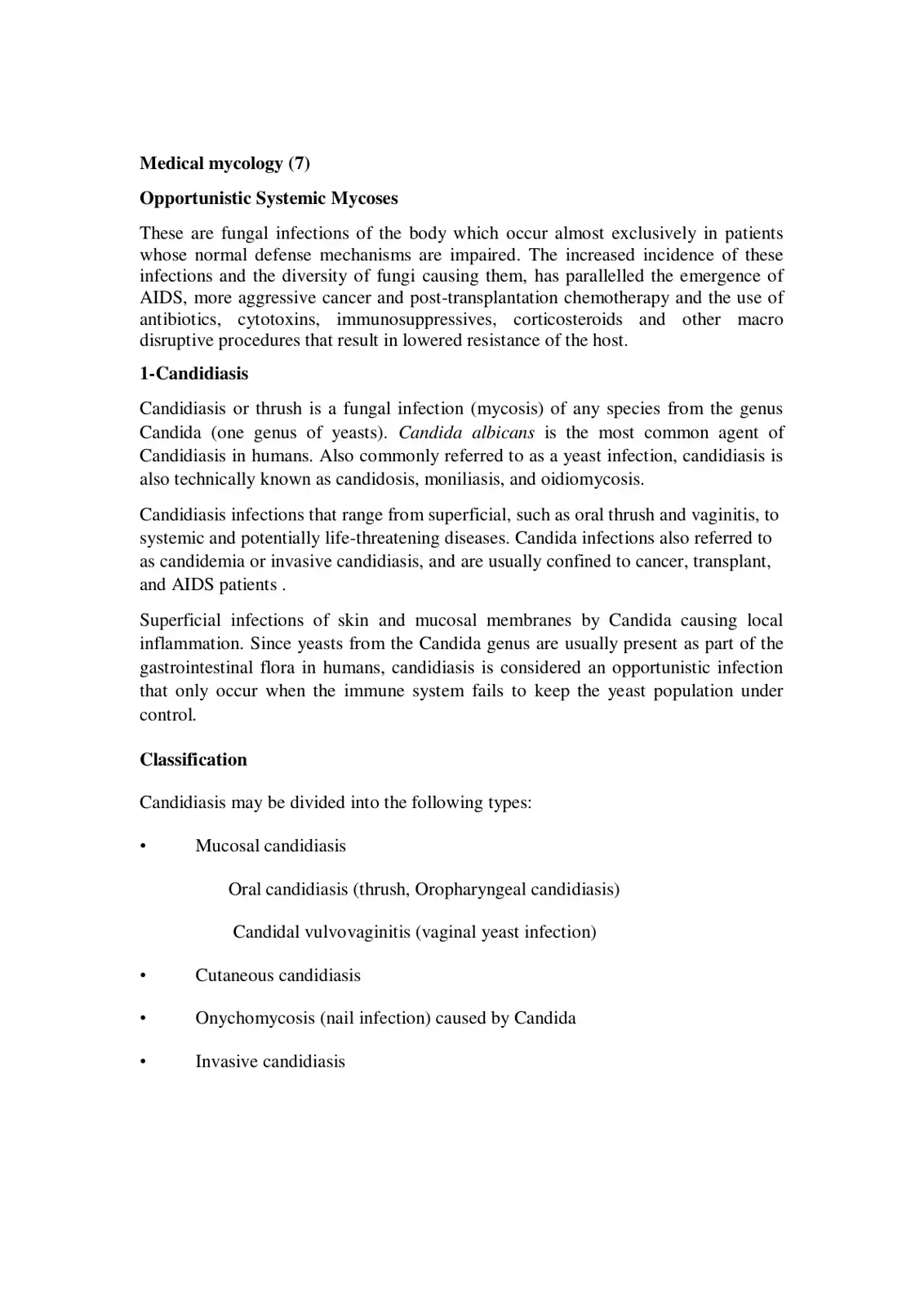 غلاف كتاب Medical Mycology (7): Opportunistic Systemic Mycoses