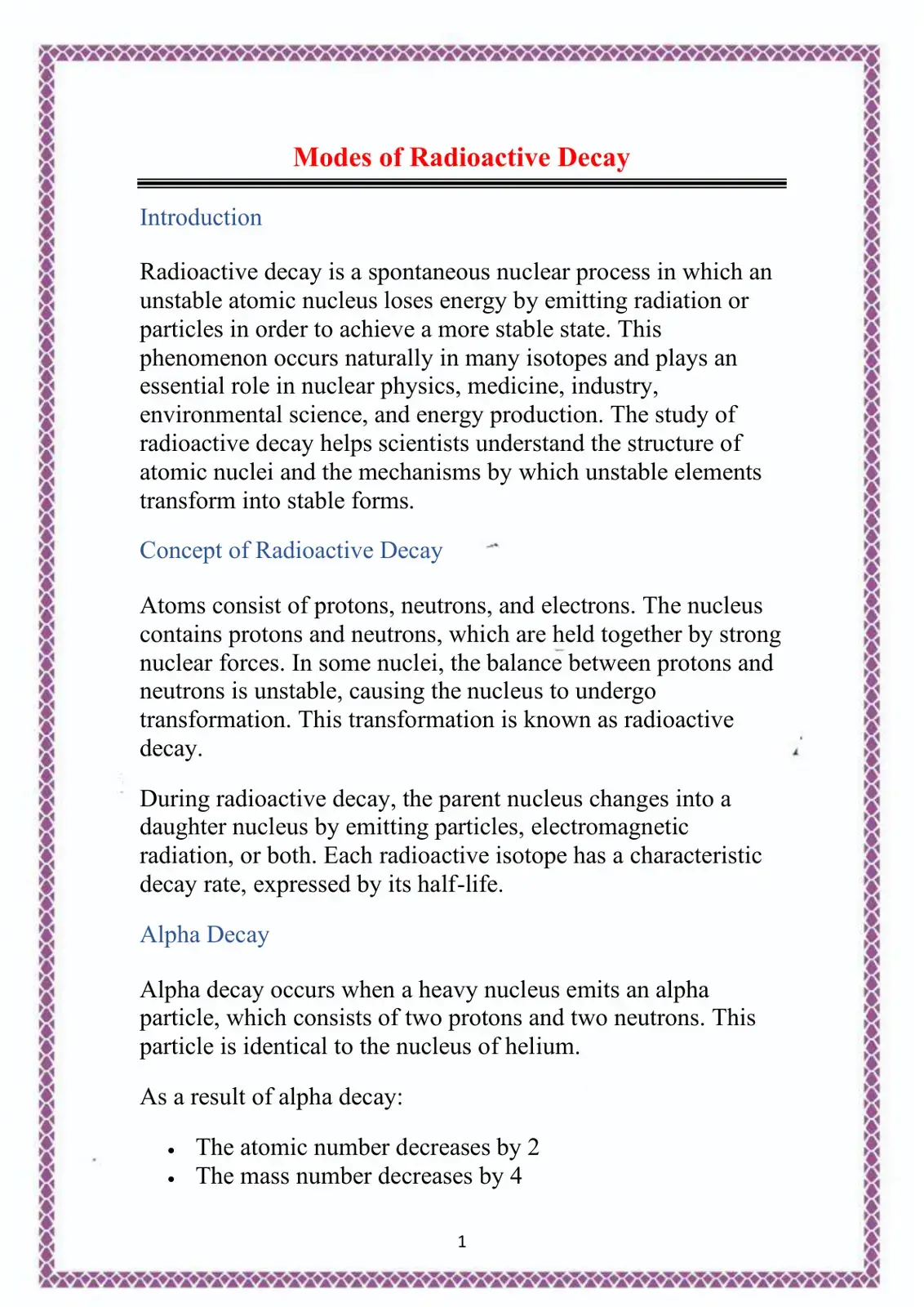 غلاف كتاب Modes of Radioactive Decay
