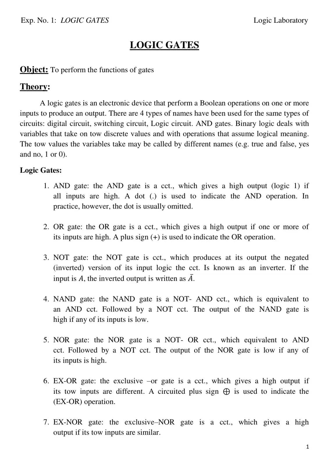غلاف كتاب Logic Gates