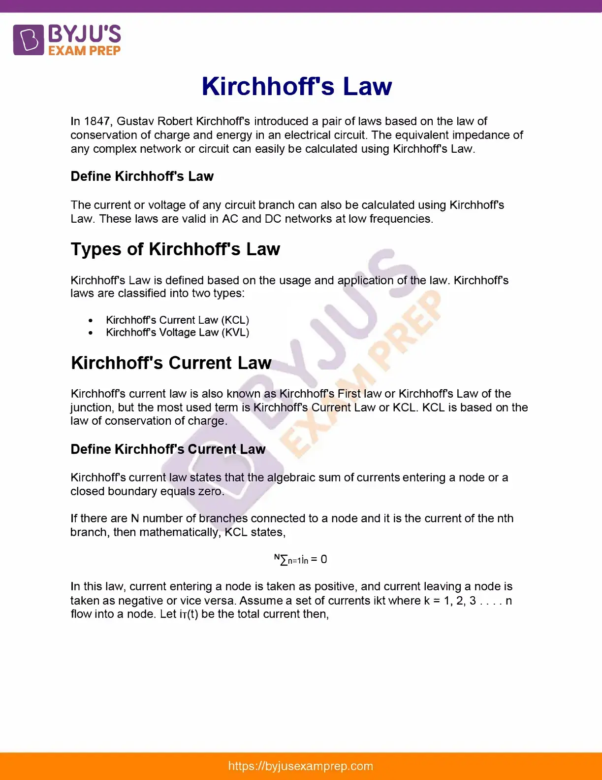 غلاف كتاب Kirchhoff's Law