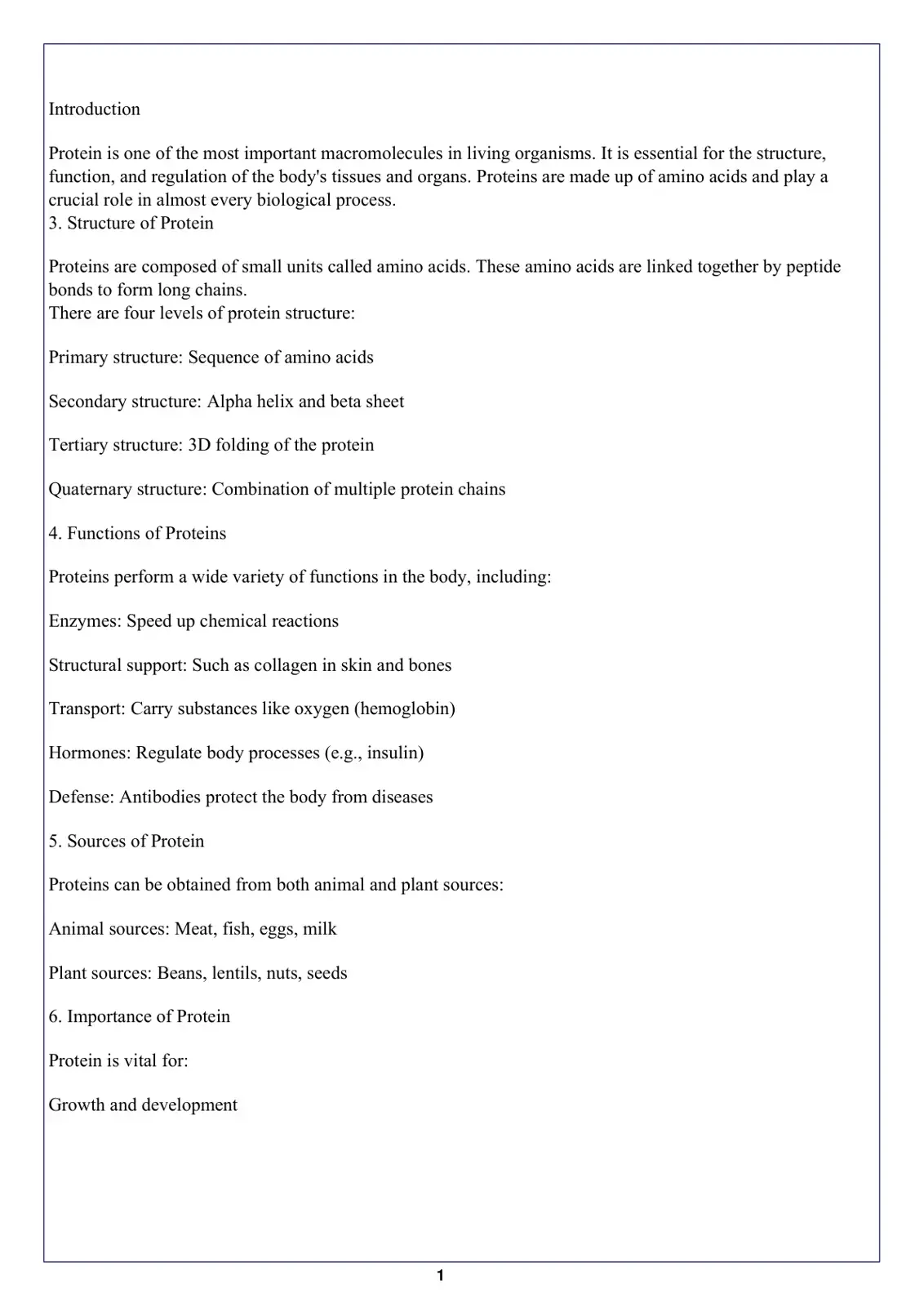 غلاف كتاب Protein: Structure, Function, and Importance