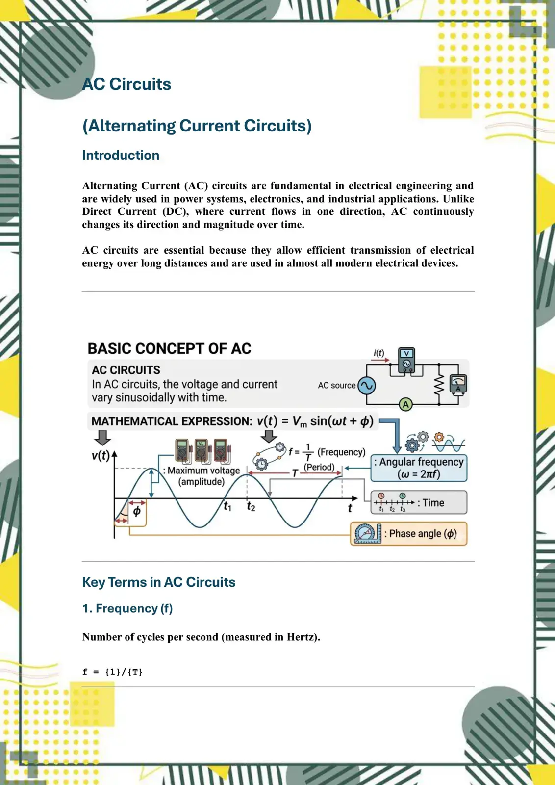غلاف كتاب AC Circuits (Alternating Current Circuits)