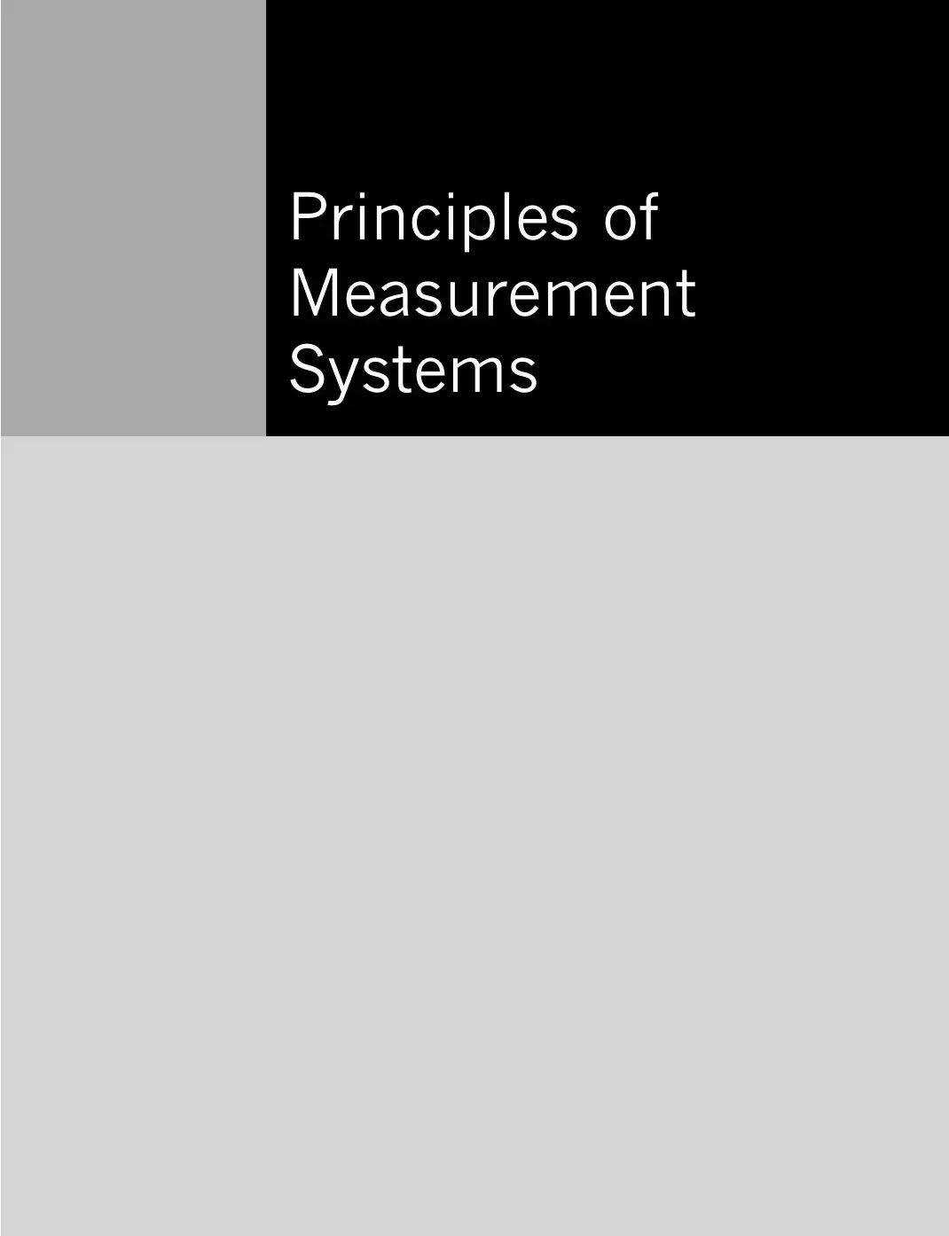 غلاف كتاب Principles of Measurement Systems