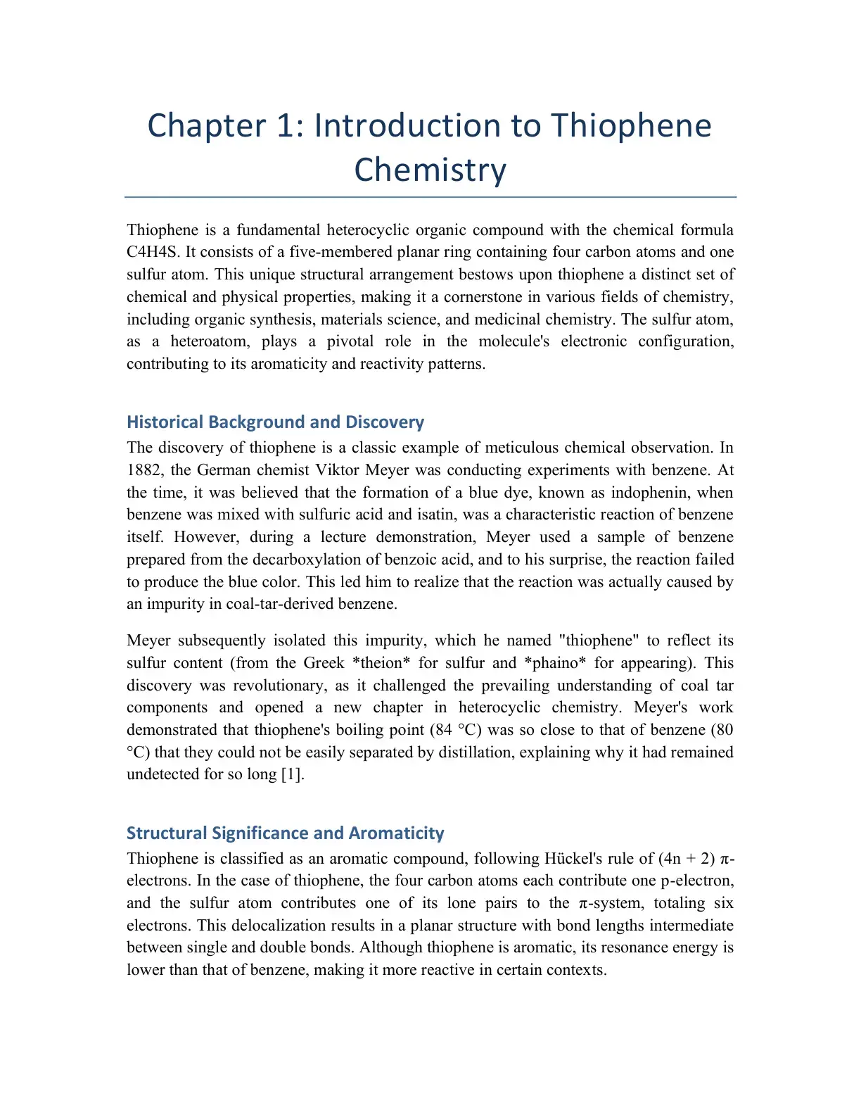 غلاف كتاب Chapter 1: Introduction to Thiophene Chemistry