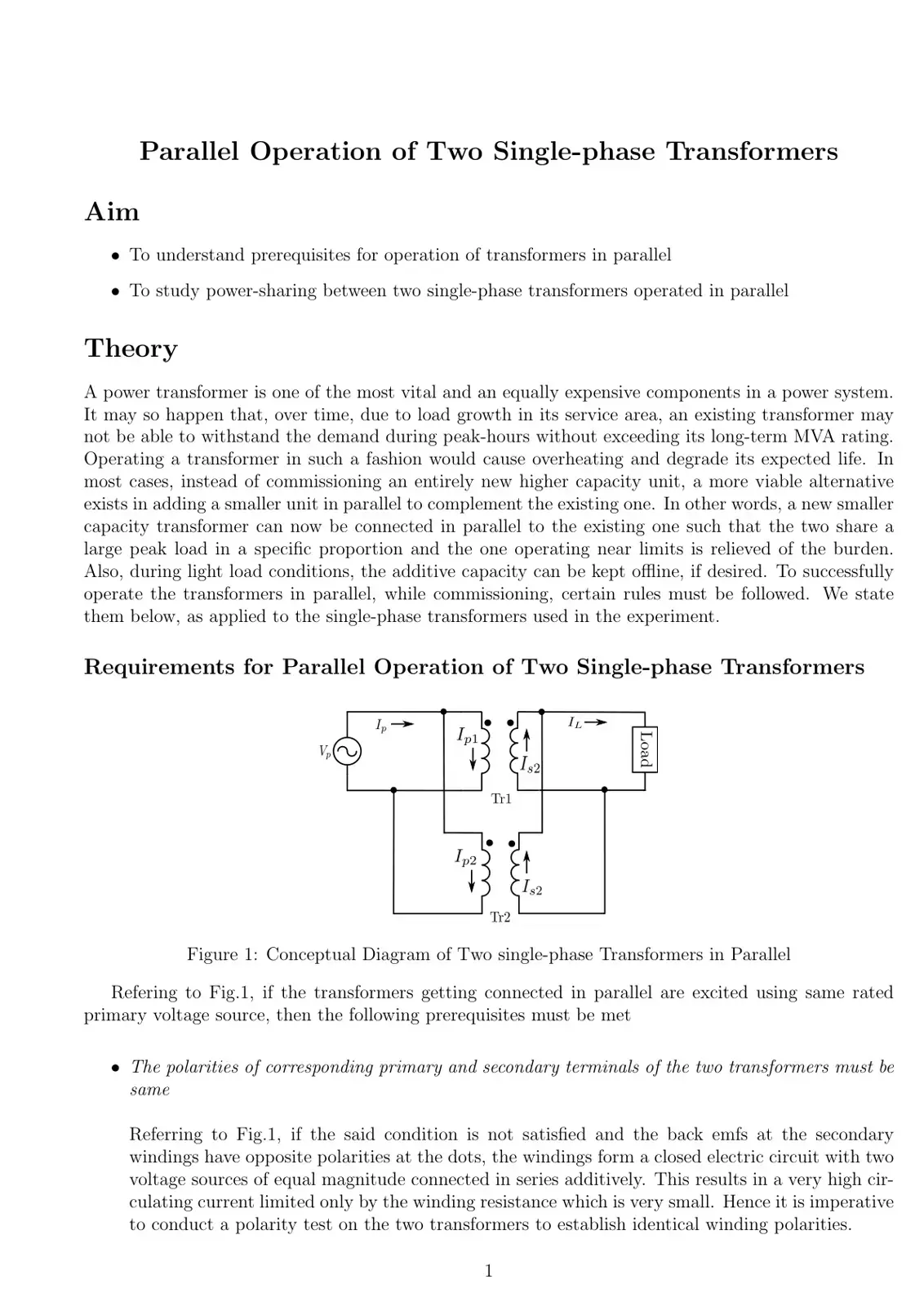 غلاف كتاب Parallel Operation of Two Single-phase Transformers