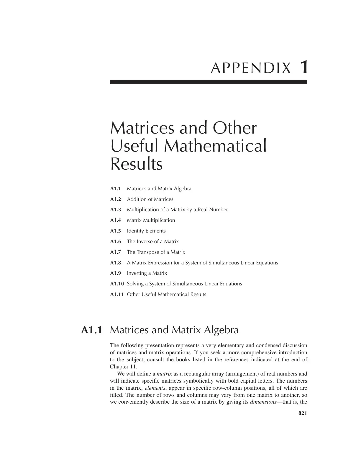 غلاف كتاب Matrices and Other Useful Mathematical Results