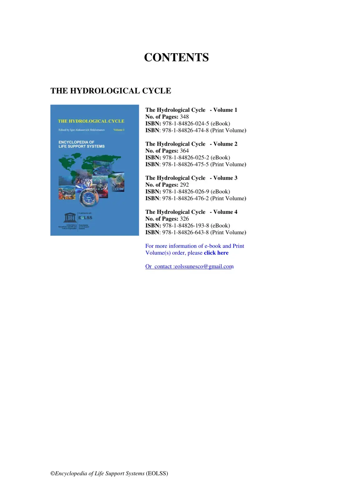 غلاف كتاب THE HYDROLOGICAL CYCLE