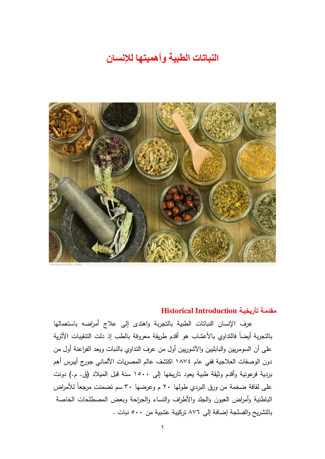 غلاف كتاب النباتات الطبية وأهميتها للإنسان