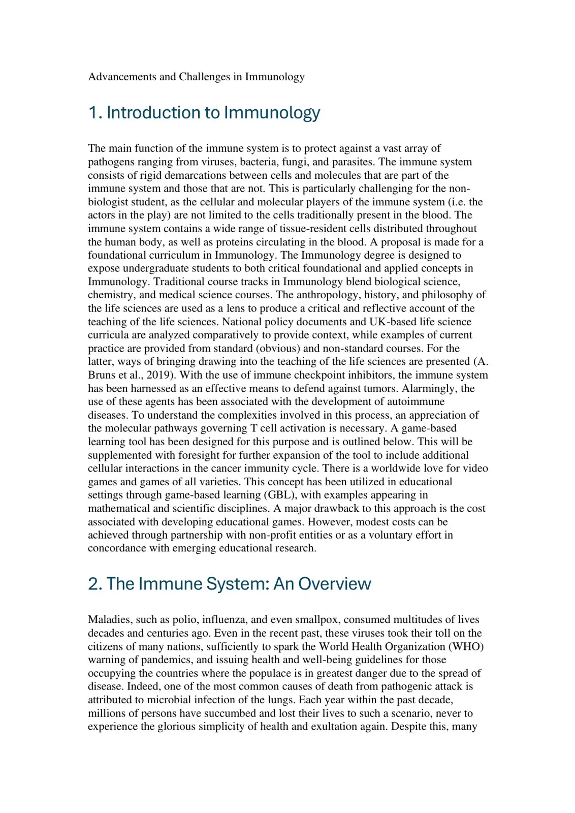 غلاف كتاب Advancements and Challenges in Immunology