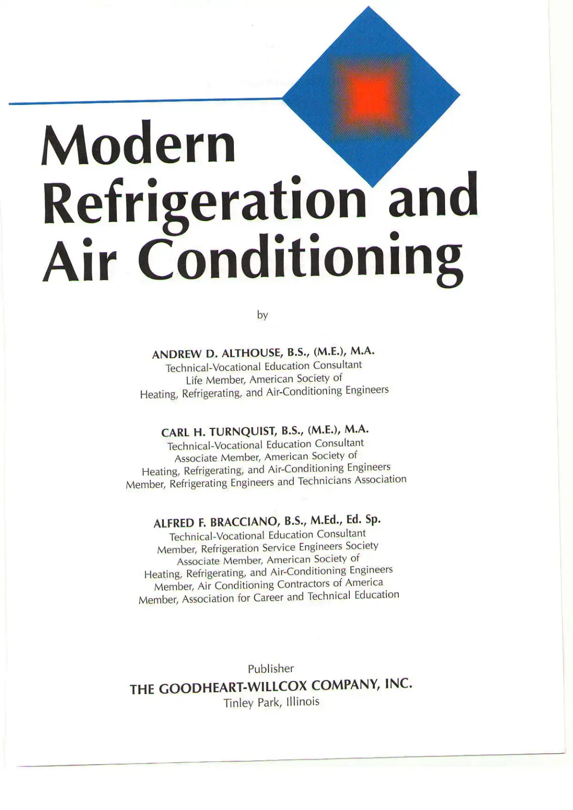 غلاف كتاب Modern Refrigeration and Air Conditioning