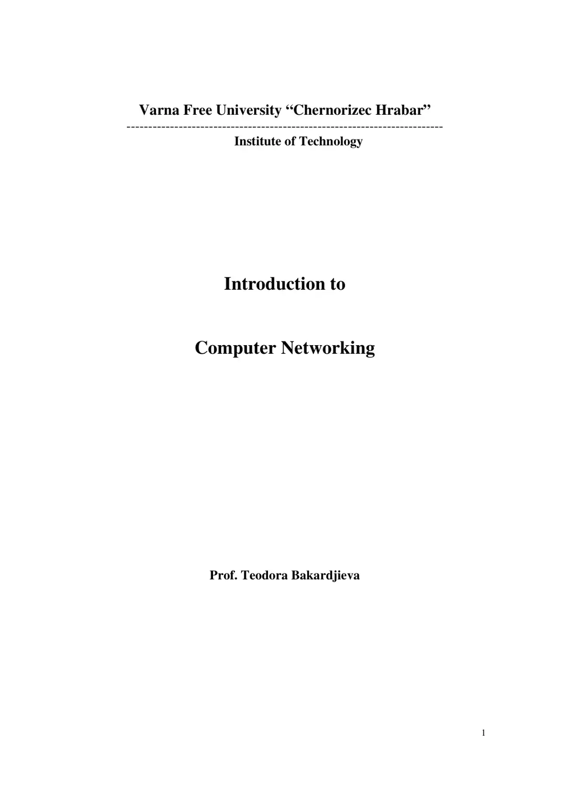 غلاف كتاب Introduction to Computer Networking