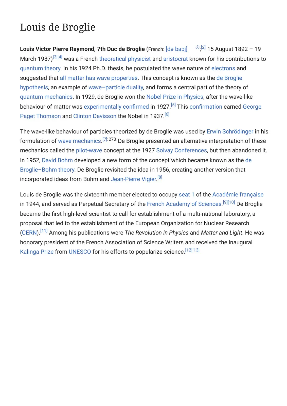 غلاف كتاب Louis de Broglie