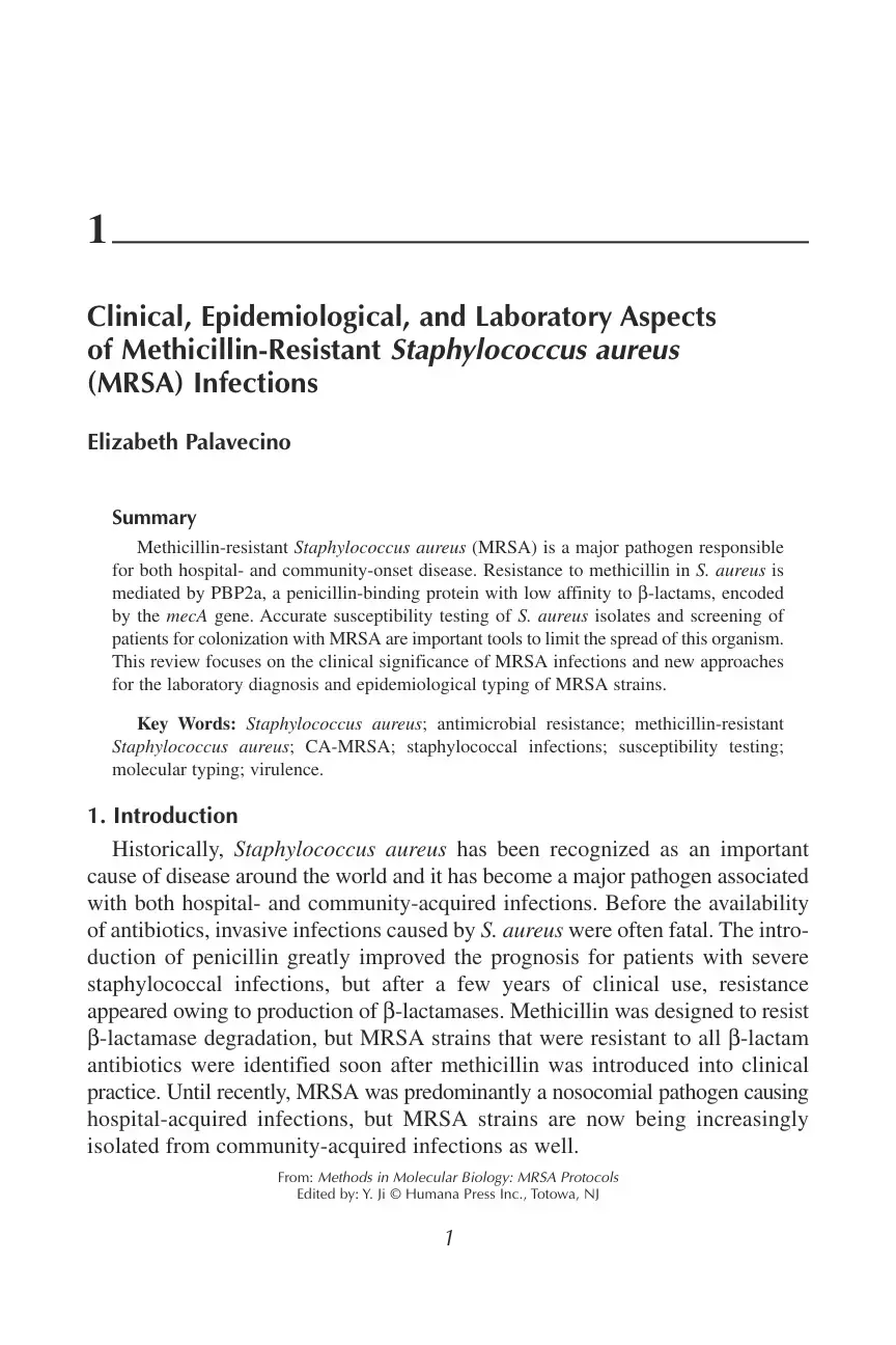 غلاف كتاب Clinical, Epidemiological, and Laboratory Aspects of Methicillin-Resistant Staphylococcus aureus (MRSA) Infections