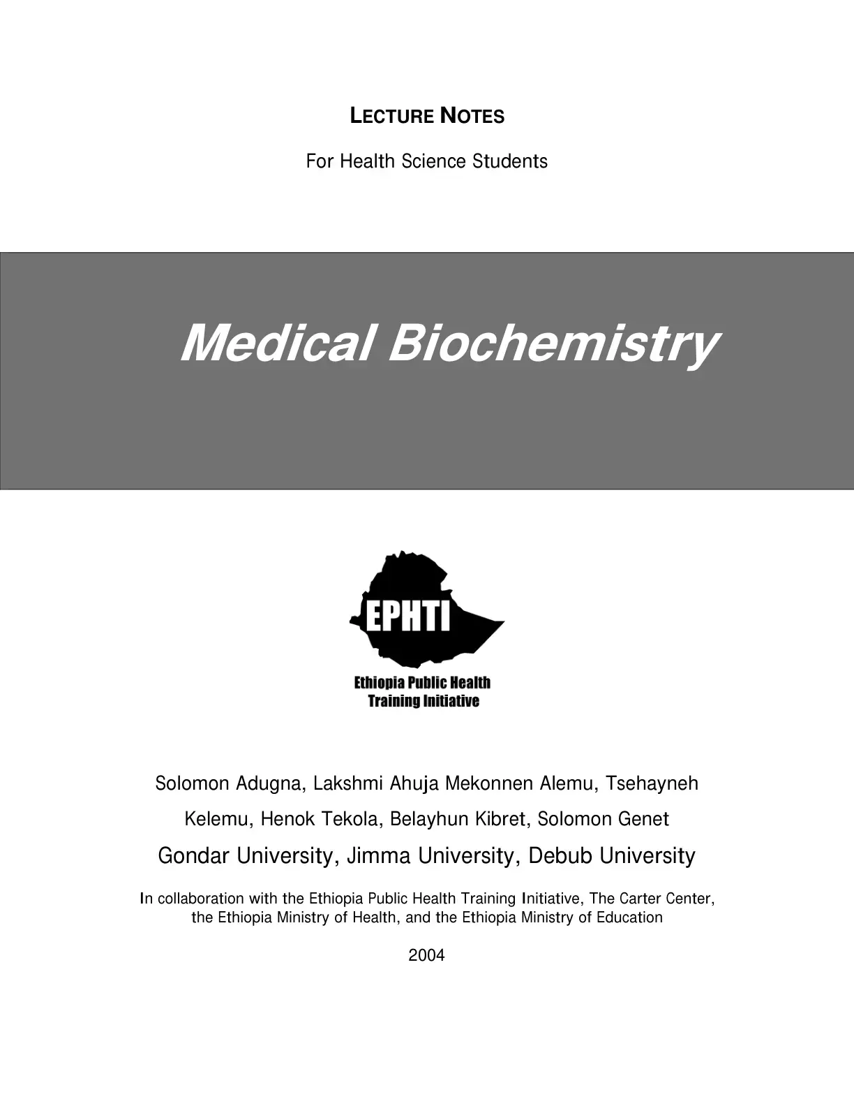 غلاف كتاب Medical Biochemistry