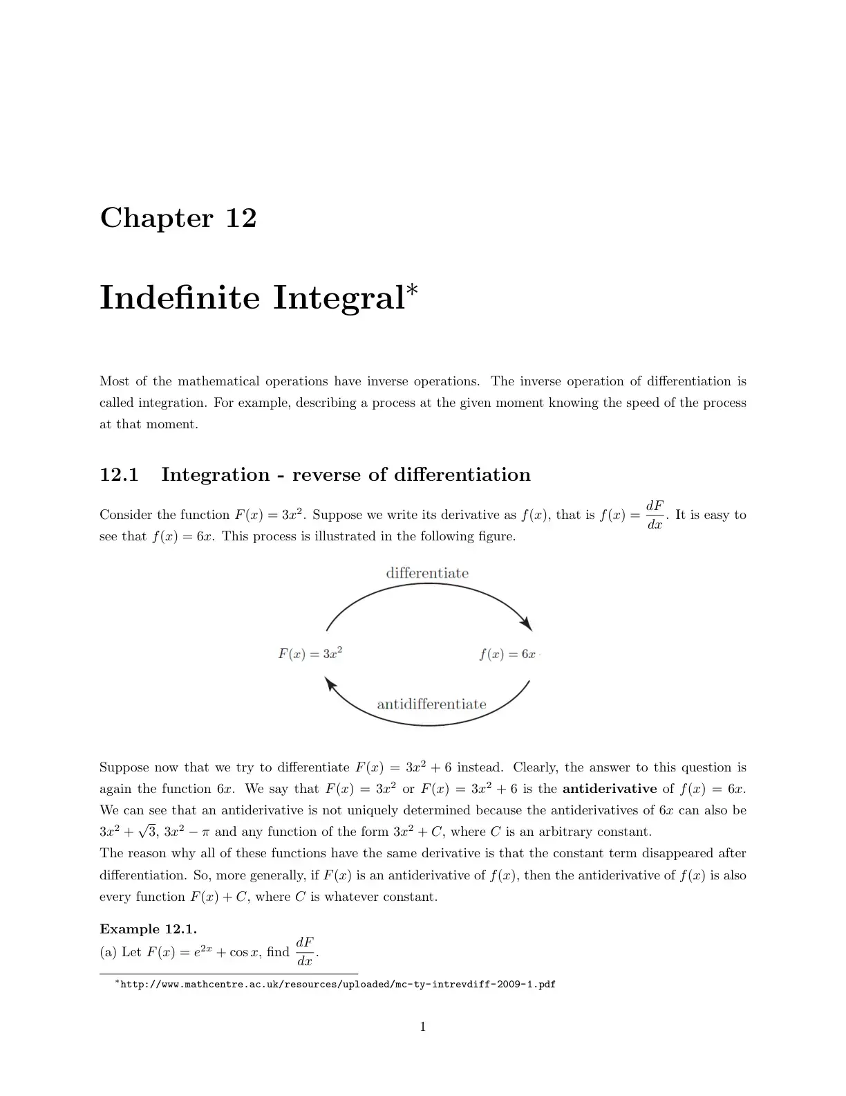 غلاف كتاب Chapter 12: Indefinite Integral