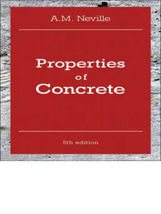 غلاف كتاب Properties of Concrete 5th edition