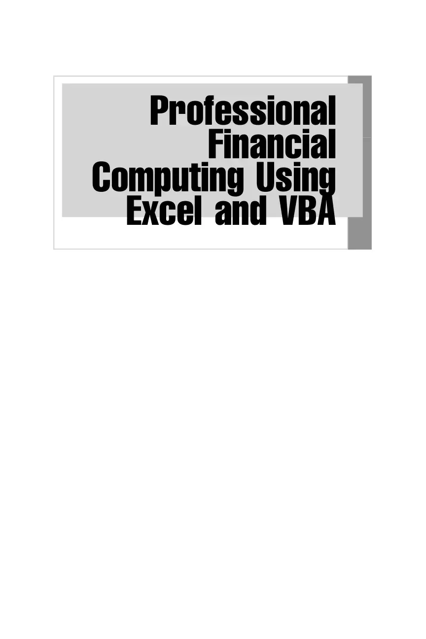 غلاف كتاب Professional Financial Computing Using Excel and VBA