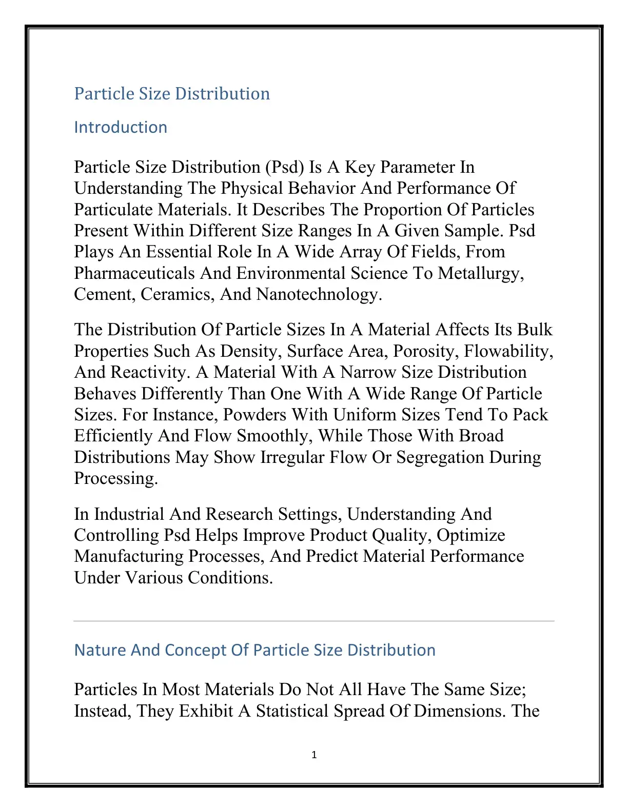 غلاف كتاب Particle Size Distribution