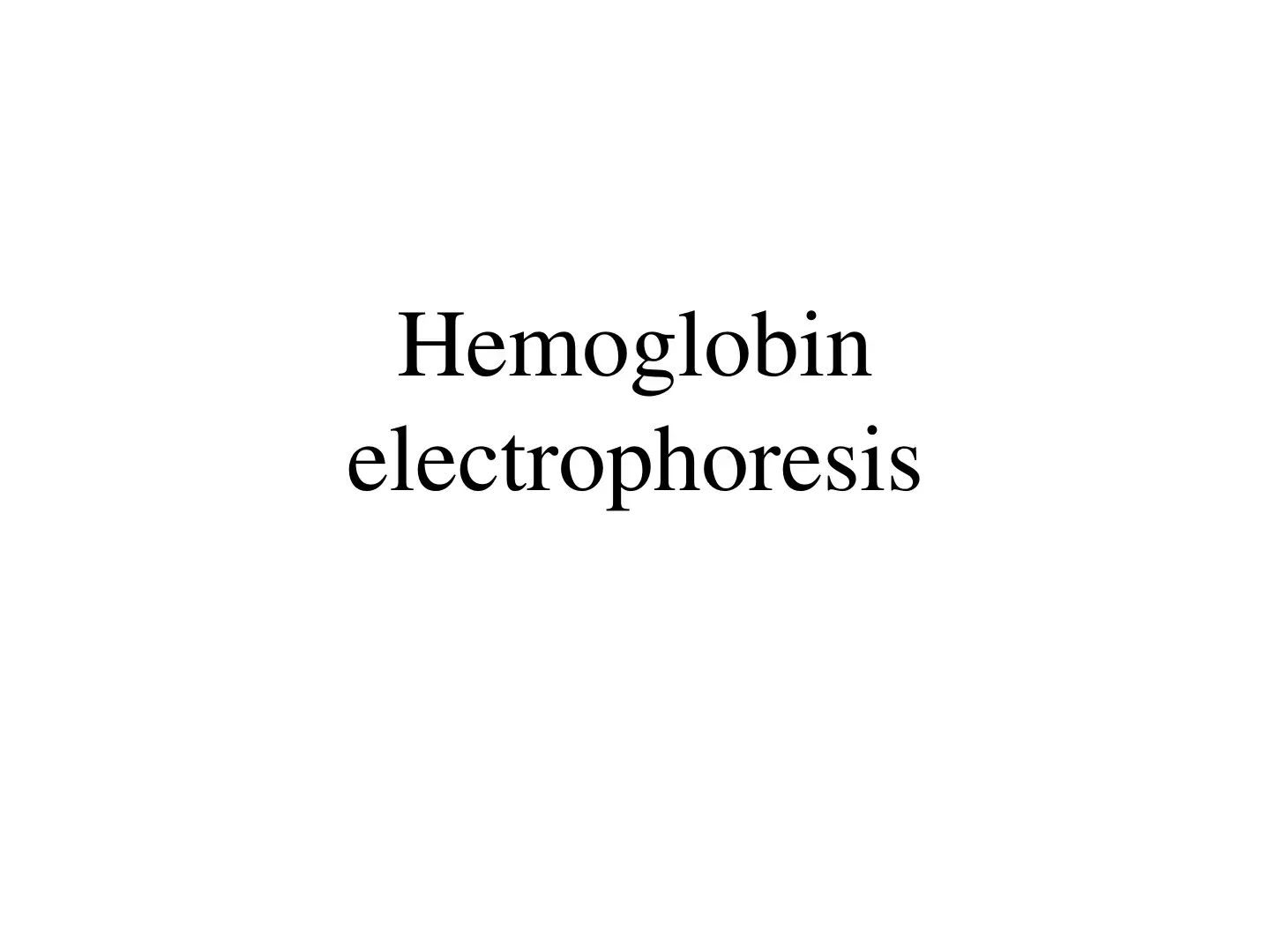 غلاف كتاب Hemoglobin electrophoresis