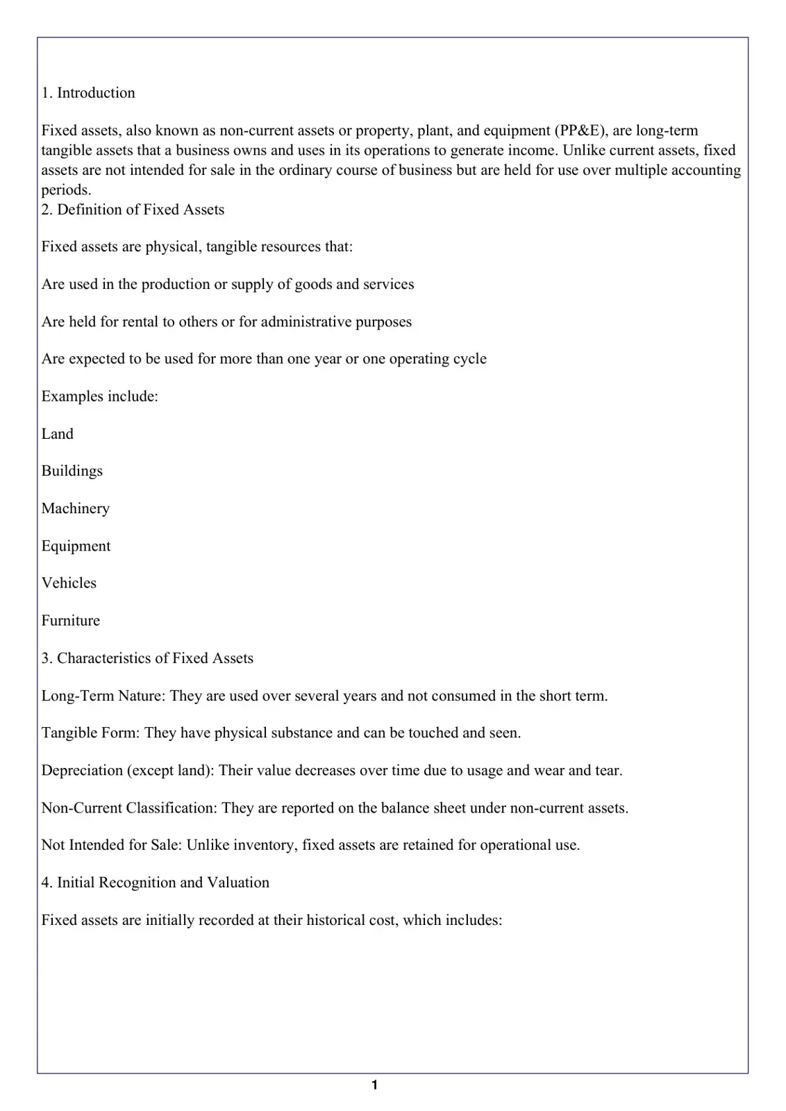غلاف كتاب Fixed Assets (Introduction)