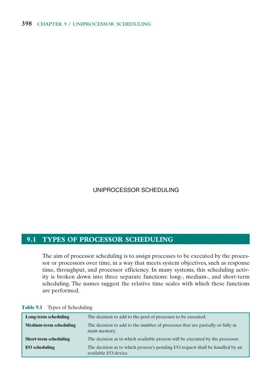 غلاف كتاب Computer Architecture, Chapter 9: Uniprocessor Scheduling