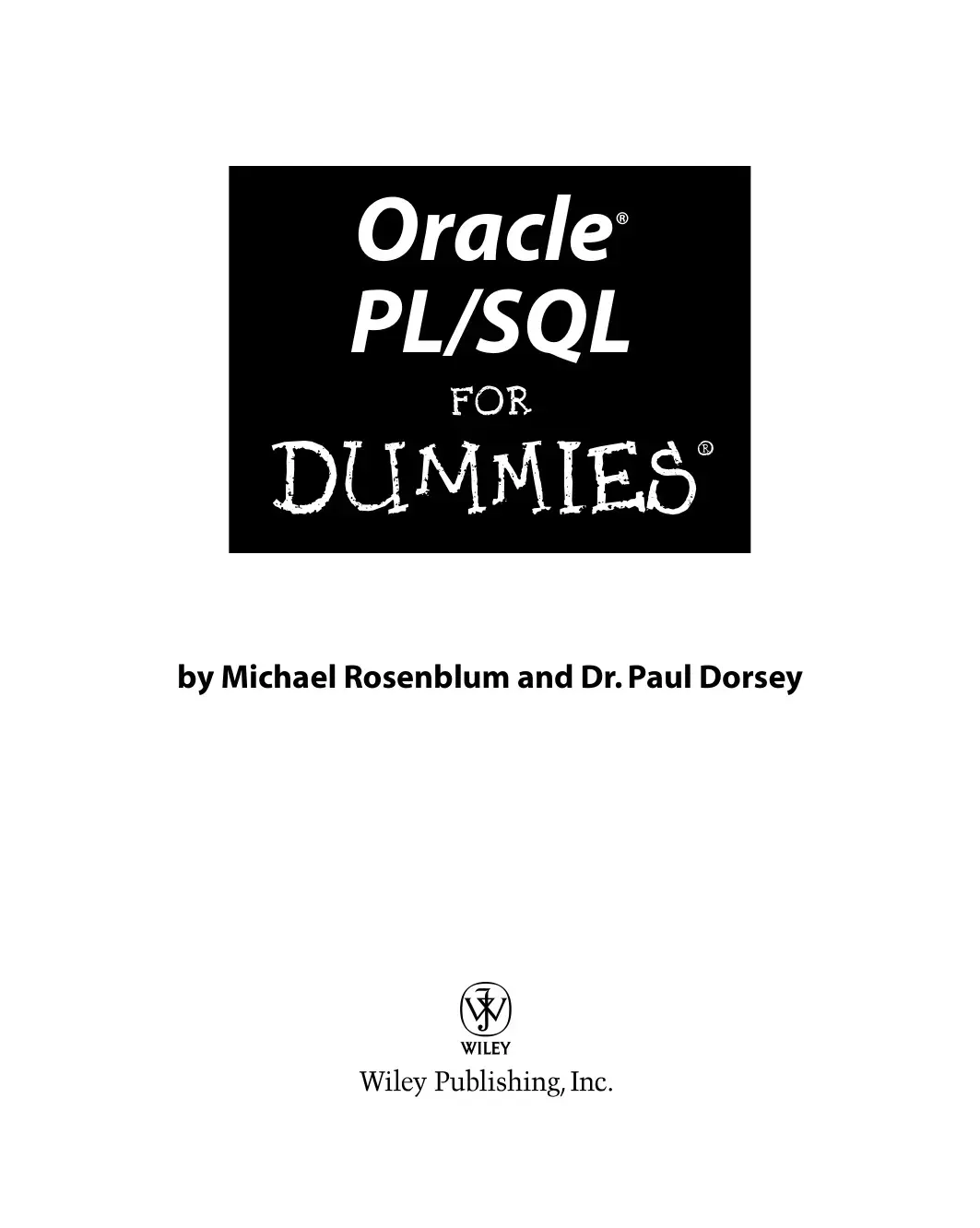 غلاف كتاب Oracle® PL/SQL for Dummies®