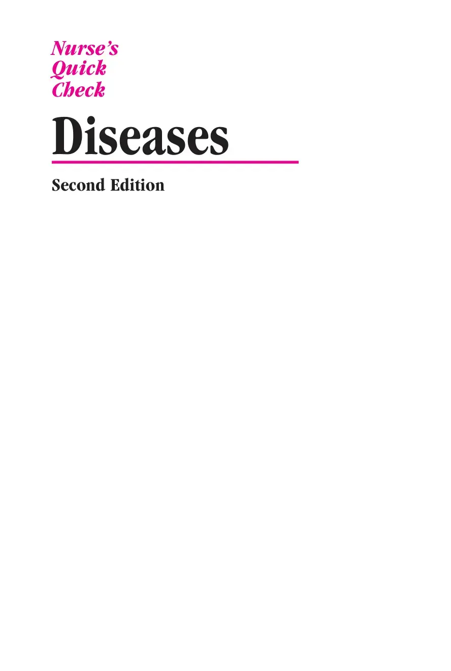 غلاف كتاب Nurse's Quick Check Diseases