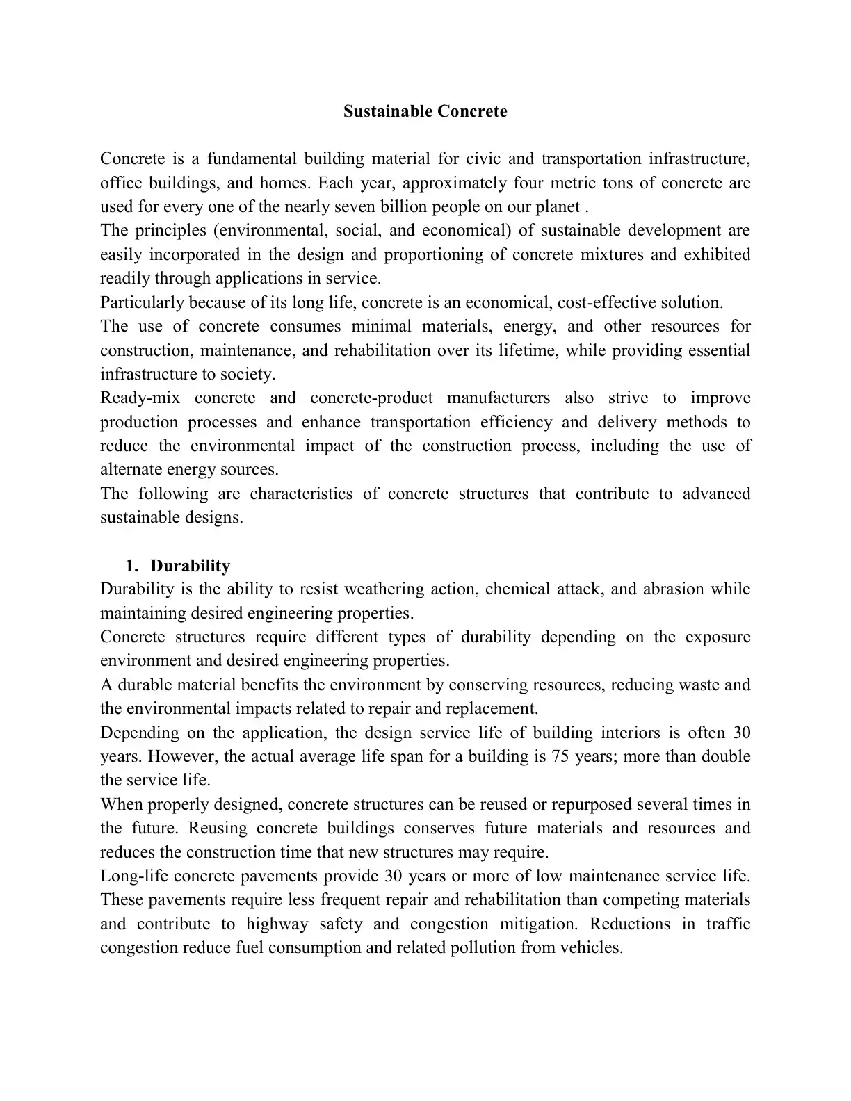 غلاف كتاب Sustainable Concrete