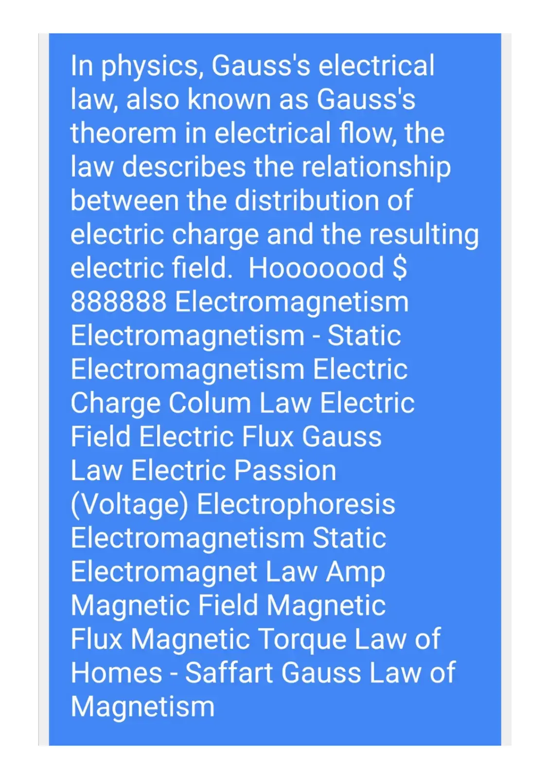 غلاف كتاب Gauss's Electrical Law