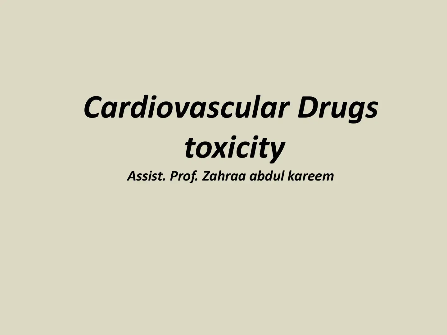 غلاف كتاب Cardiovascular Drugs Toxicity