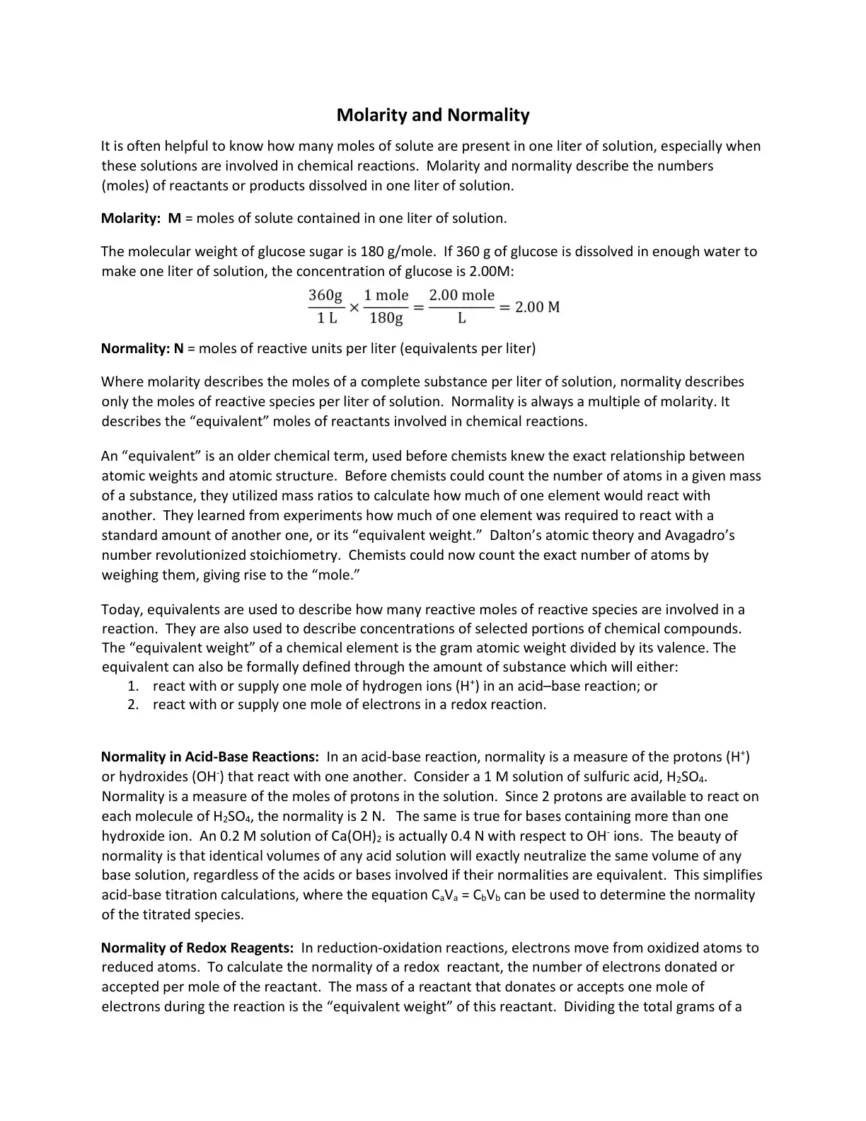 غلاف كتاب Molarity and Normality