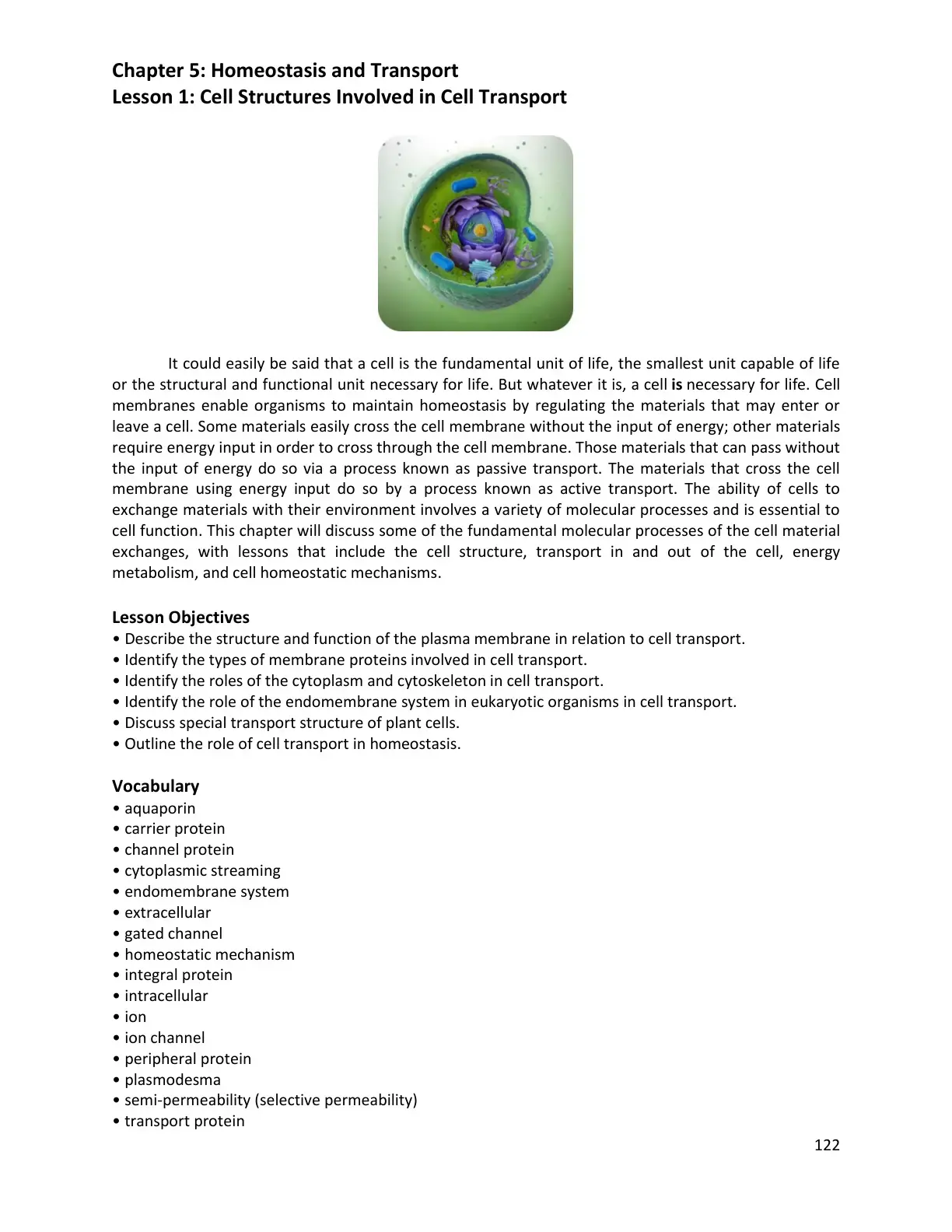 غلاف كتاب Chapter 5: Homeostasis and Transport
