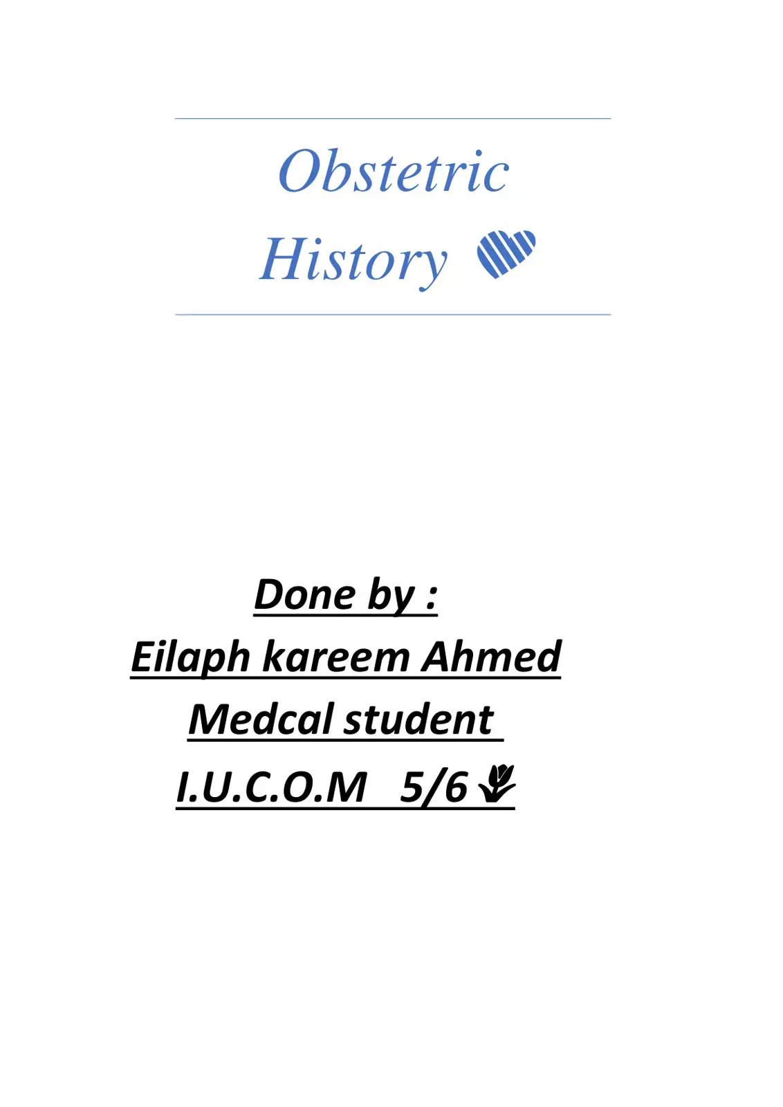 غلاف كتاب Obstetric History