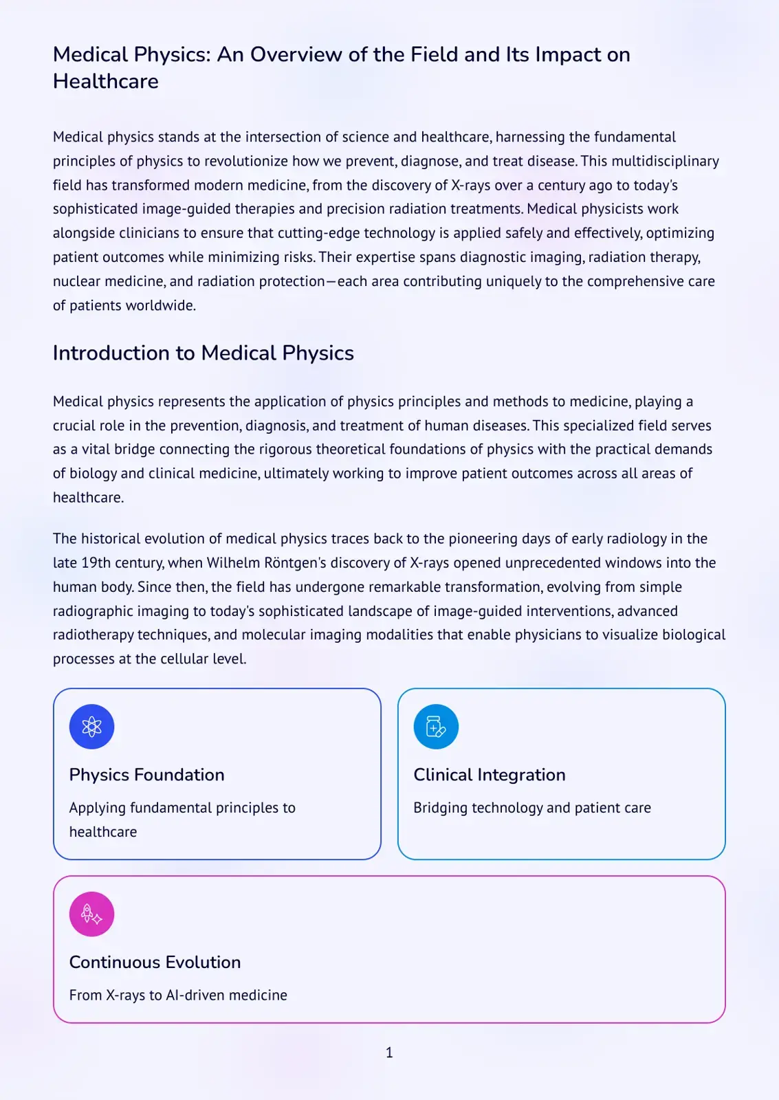 غلاف كتاب Medical Physics: An Overview of the Field and Its Impact on Healthcare
