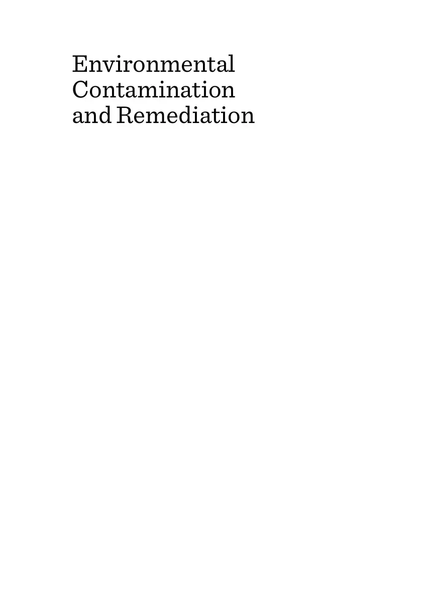 غلاف كتاب Environmental Contamination and Remediation