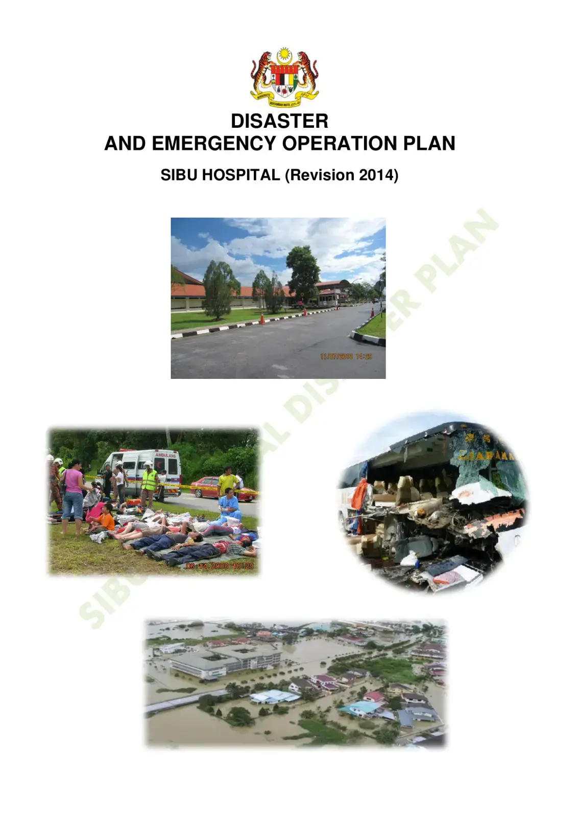 غلاف كتاب DISASTER AND EMERGENCY OPERATION PLAN SIBU HOSPITAL (Revision 2014)