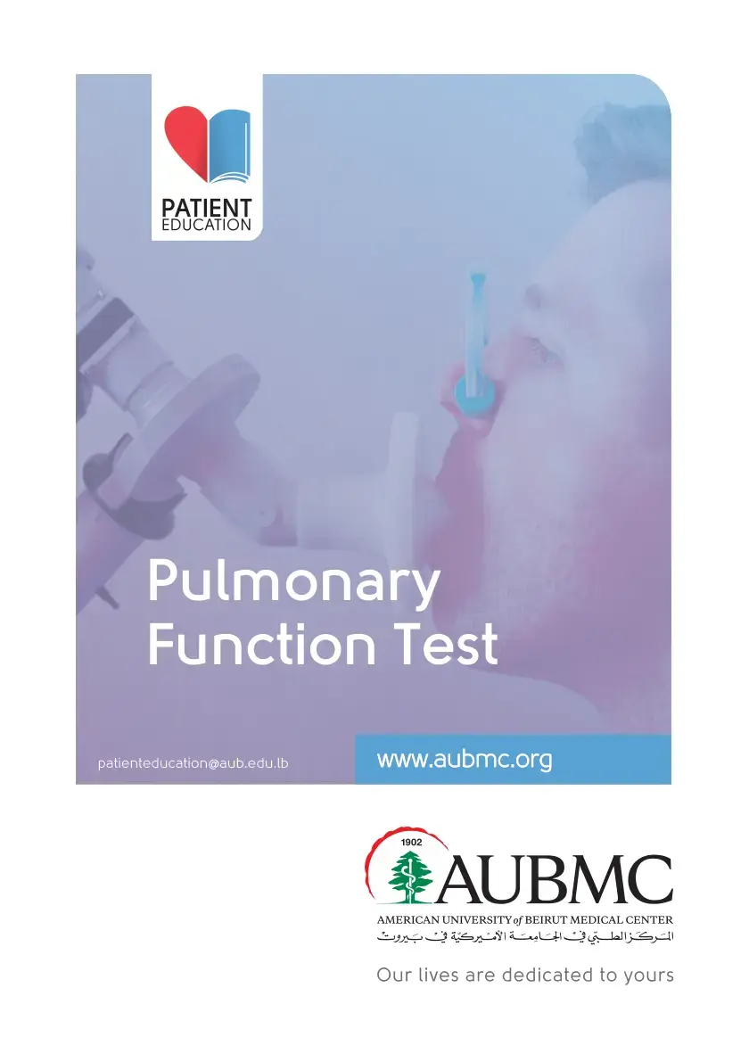 غلاف كتاب Patient Education: Pulmonary Function Test