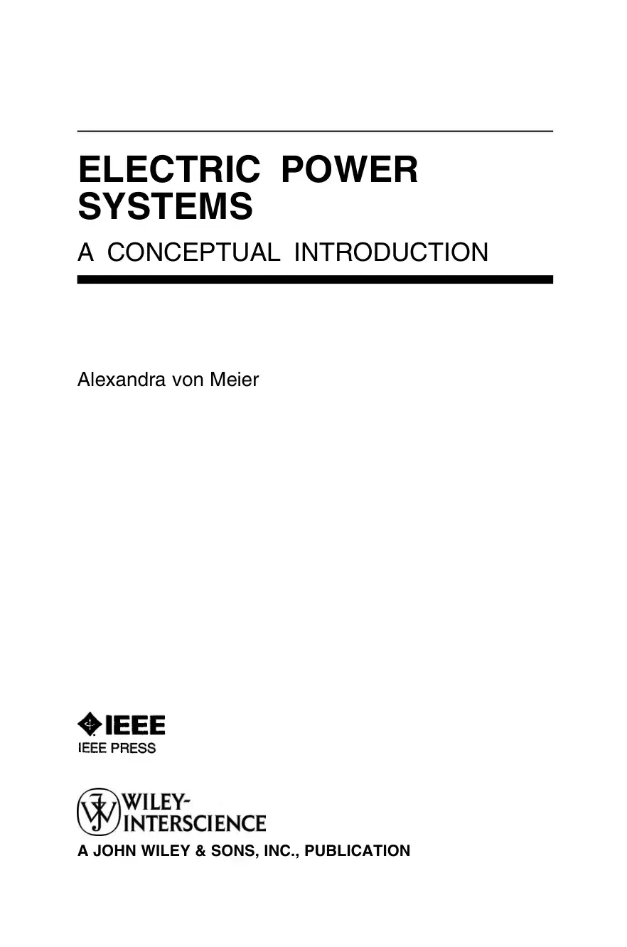 غلاف كتاب Electric Power Systems: A Conceptual Introduction