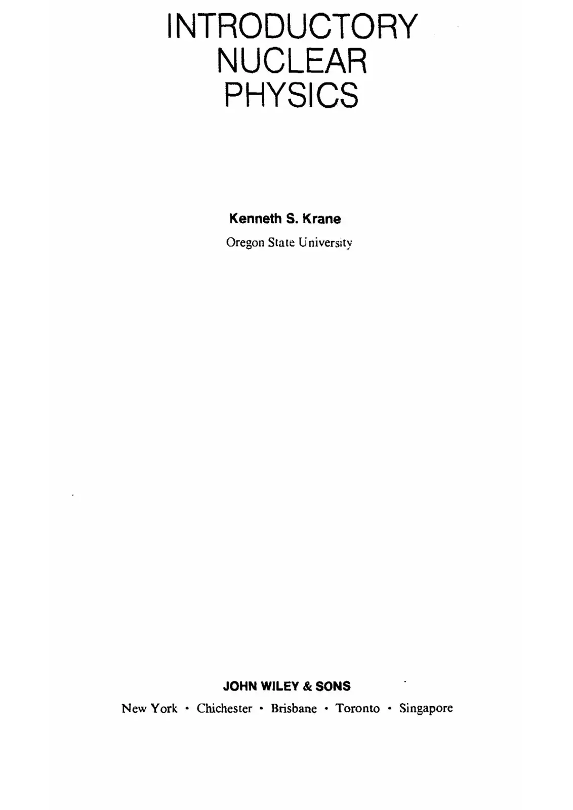 غلاف كتاب INTRODUCTORY NUCLEAR PHYSICS